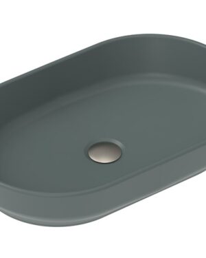 ADP 'Marilyn' above counter oval basin. Matte ceramic