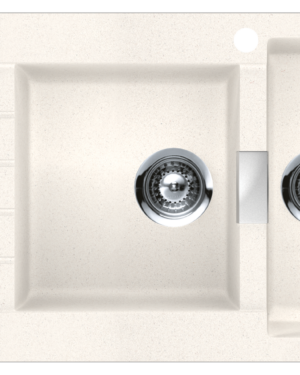 Schock Signus Sink with 1& 3/4 Bowl Right Hand Bowl, Drainer on the Left. 1 Taphole. White granite finish