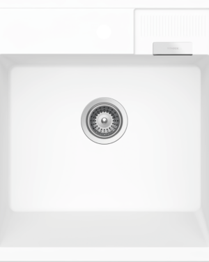 Schock 'Kallio' Since Bowl Topmount Sink with 1 Taphole & Overflow. Granite White finish (Day)