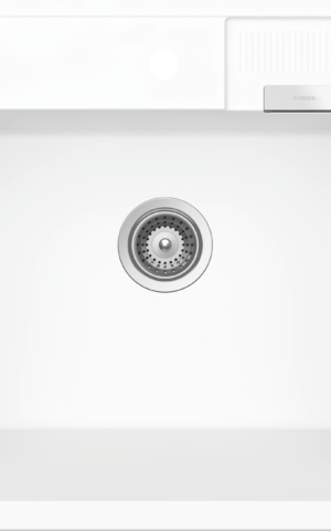 Schock 'Kallio' Since Bowl Topmount Sink with 1 Taphole & Overflow. Granite White finish (Day)