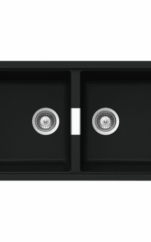 Schock Double Bowl Undermount Sink. Granite black finish