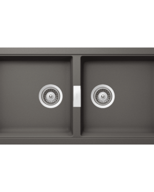 Schock Double Bowl Undermount Sink. Granite grey finish