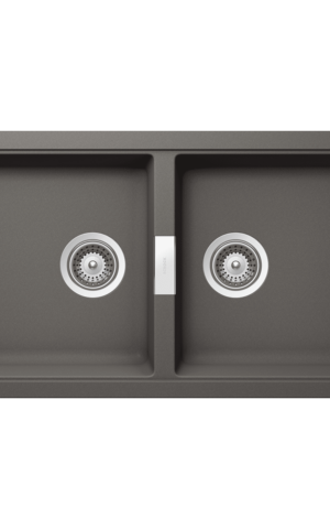 Schock Double Bowl Undermount Sink. Granite grey finish