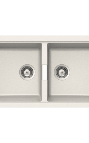 Schock Double Bowl Undermount Sink. Granite white finish