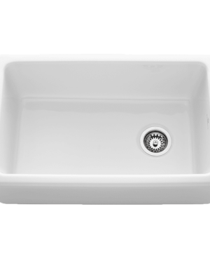 Chambord 'Philippe' Fireclay Single Bowl Farmhouse Sink. White finish. Abovemount, Undermount or Flushmount. No overflow & no taphole