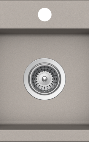 Schock 'Virtus' Small Topmount Single Bowl Sink with 1 Taphole, No overflow. Granite Concrete finish