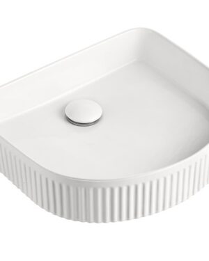 ADP 'Arch Fluted' Above counter basin. Gloss or Matte White finish