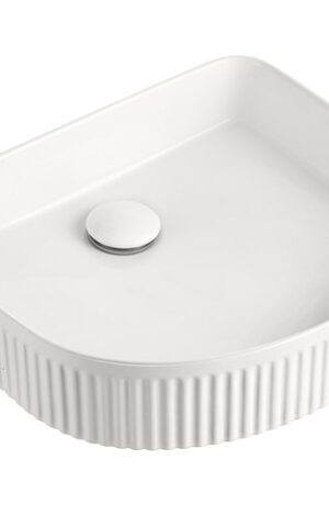 ADP 'Arch Fluted' Above counter basin. Gloss or Matte White finish