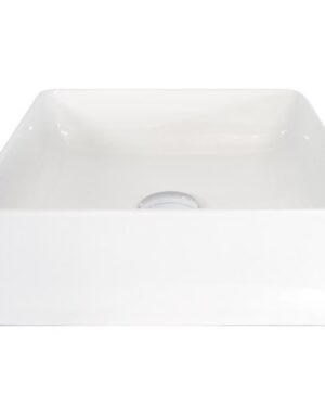 ADP 'Malo' Above counter square basin in white gloss finish. Ceramic