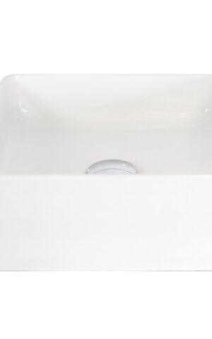 ADP 'Malo' Above counter square basin in white gloss finish. Ceramic