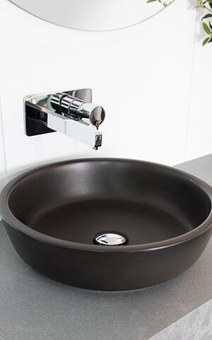 ADP 'Resort Black' Above counter basin. Matte Black ceramic finish