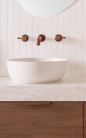 Above counter basin. Made of Italian Ceramic 'Scarabeo'