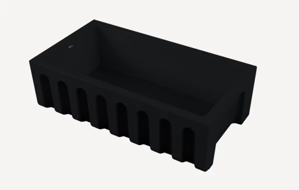 Oliveri Sicily Fireclay Farmhouse Counter Top or Undermount Sink, Black / SKU: SC-MB1980