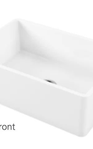 Oliveri 'Sicily' Fireclay Undermount Farmhouse Sink, Single bowl. Reversible: Smooth or Fluted Front. White Fireclay finish