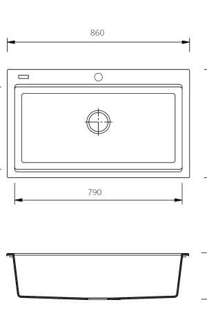 OLIVERI SANTORINI WORK STATION SINK. ACCESSORIES INCLUDED. BLACK FINISH. 1 TAPHOLE. NO OVERFLOW